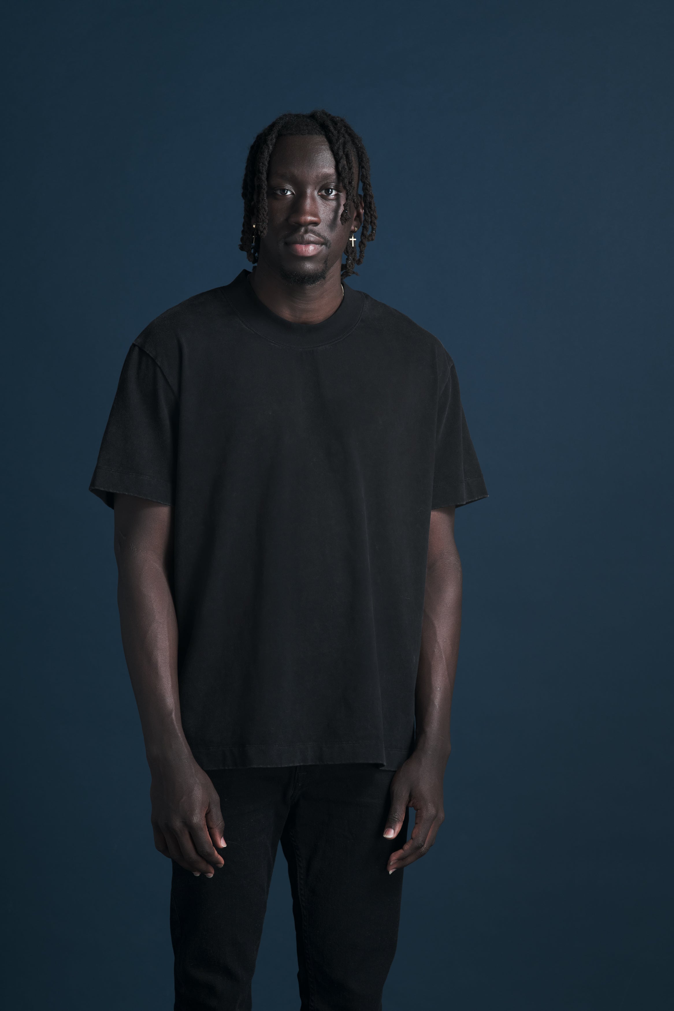 Black Stone Washed Palm Space T-Shirt