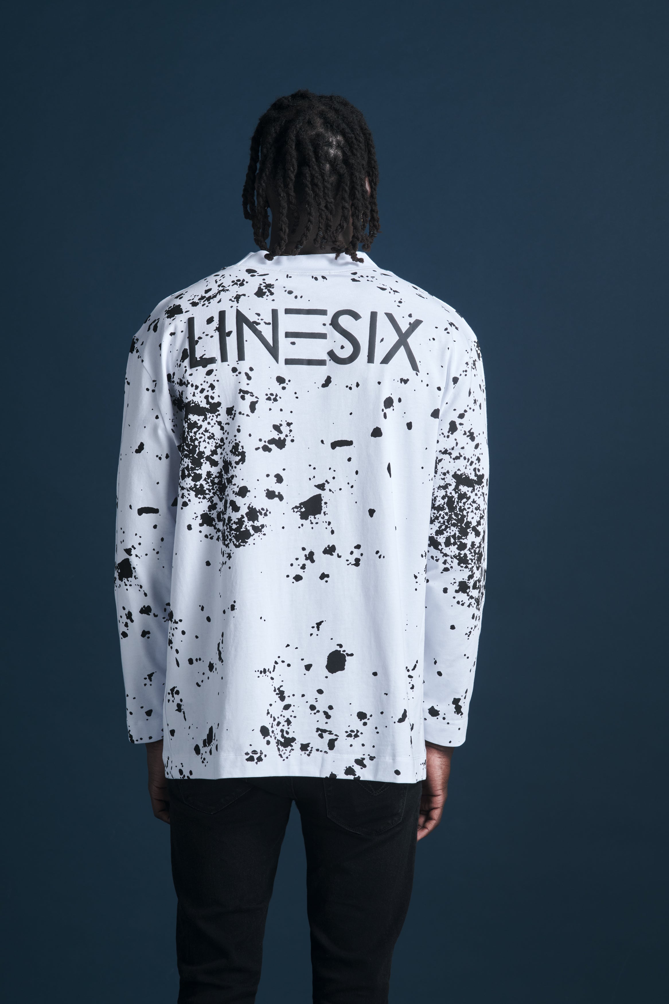 Splatter Print Logo Long Sleeve