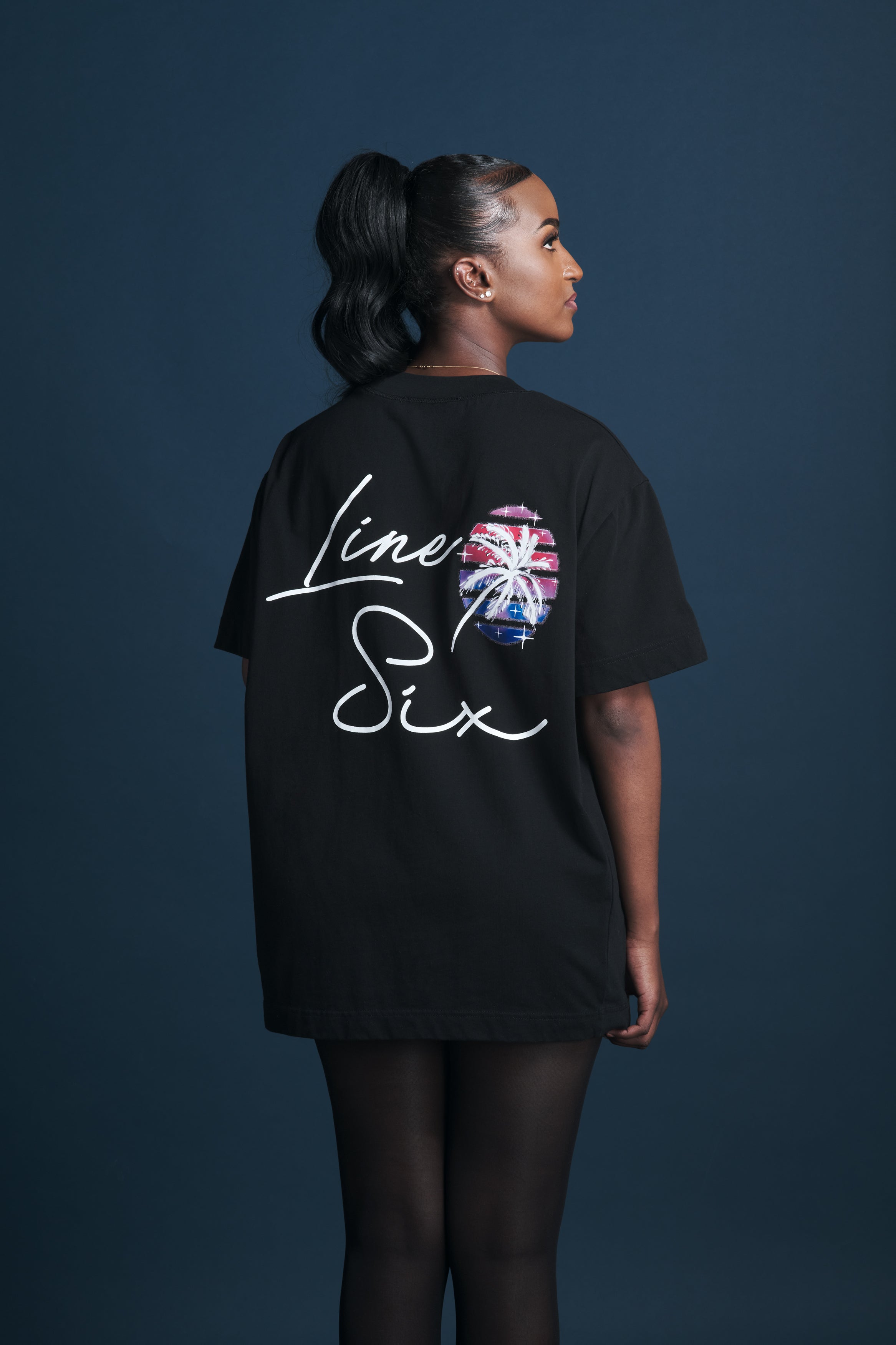 Black Palm Tree Print Shirt