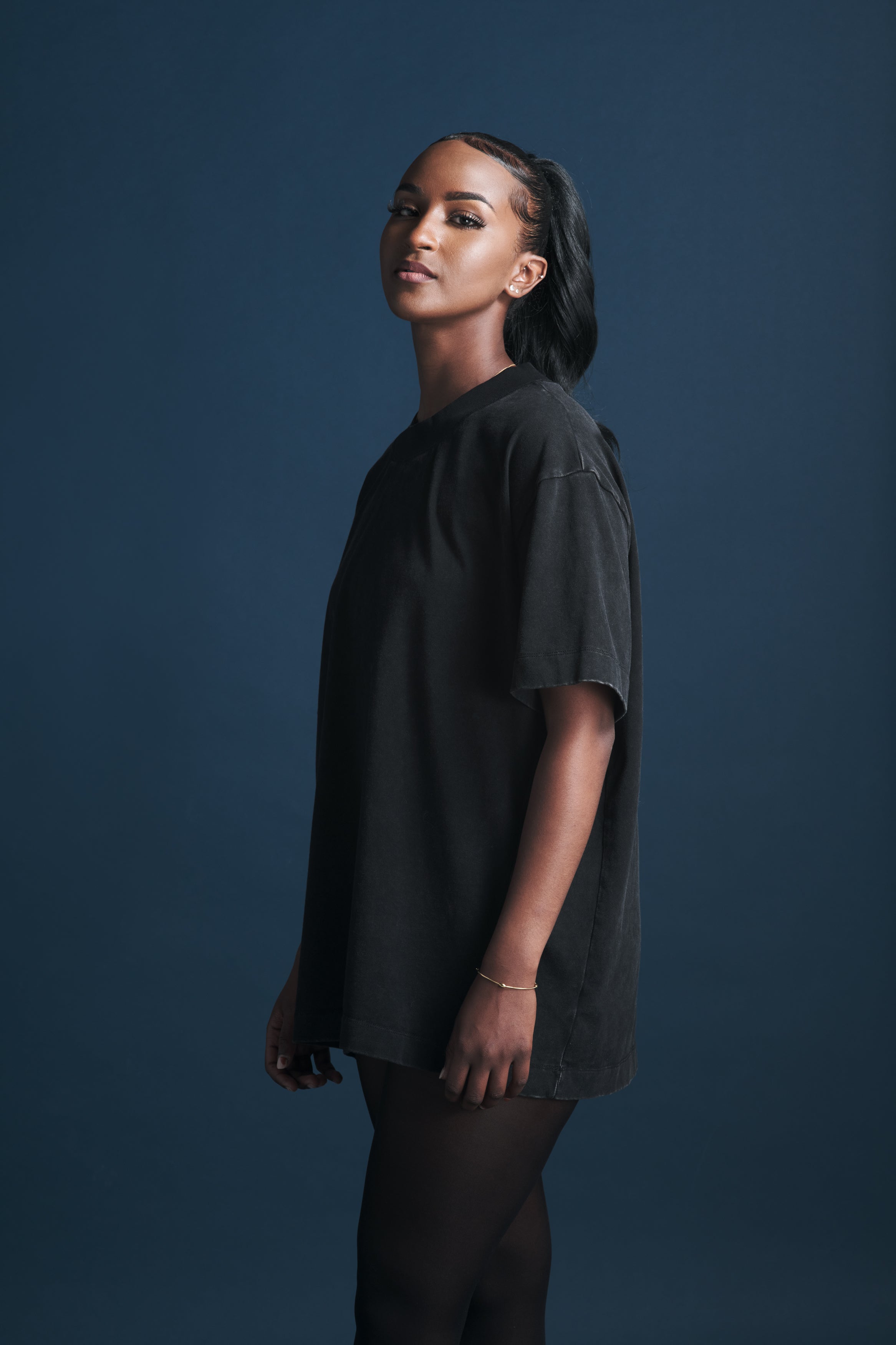Black Stone Washed Palm Space T-Shirt