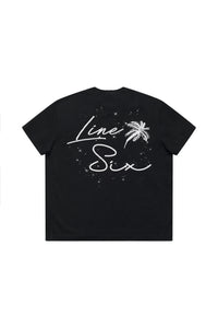 Black Stone Washed Palm Space T-Shirt