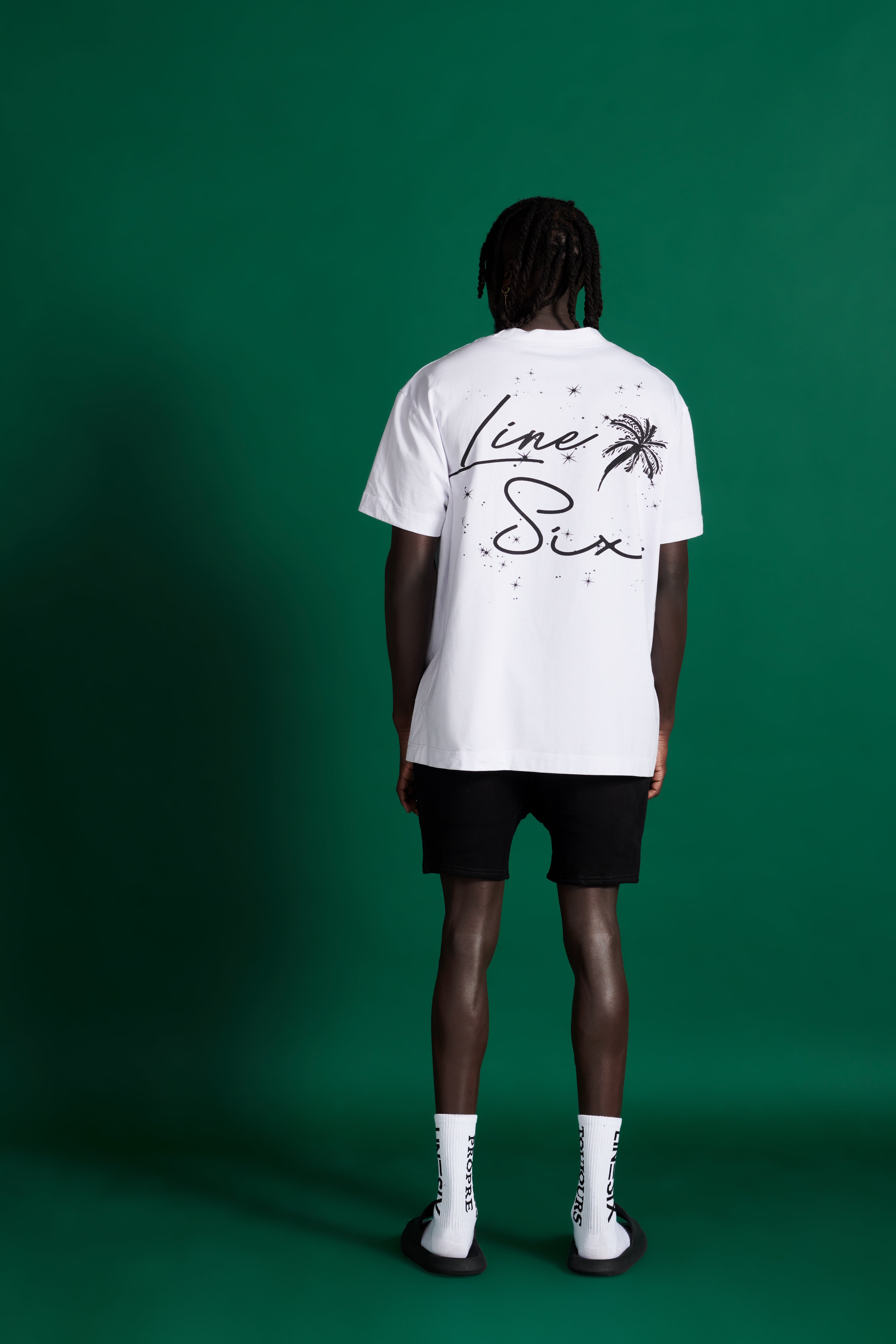 White Stone Wash Palm Space T-Shirt
