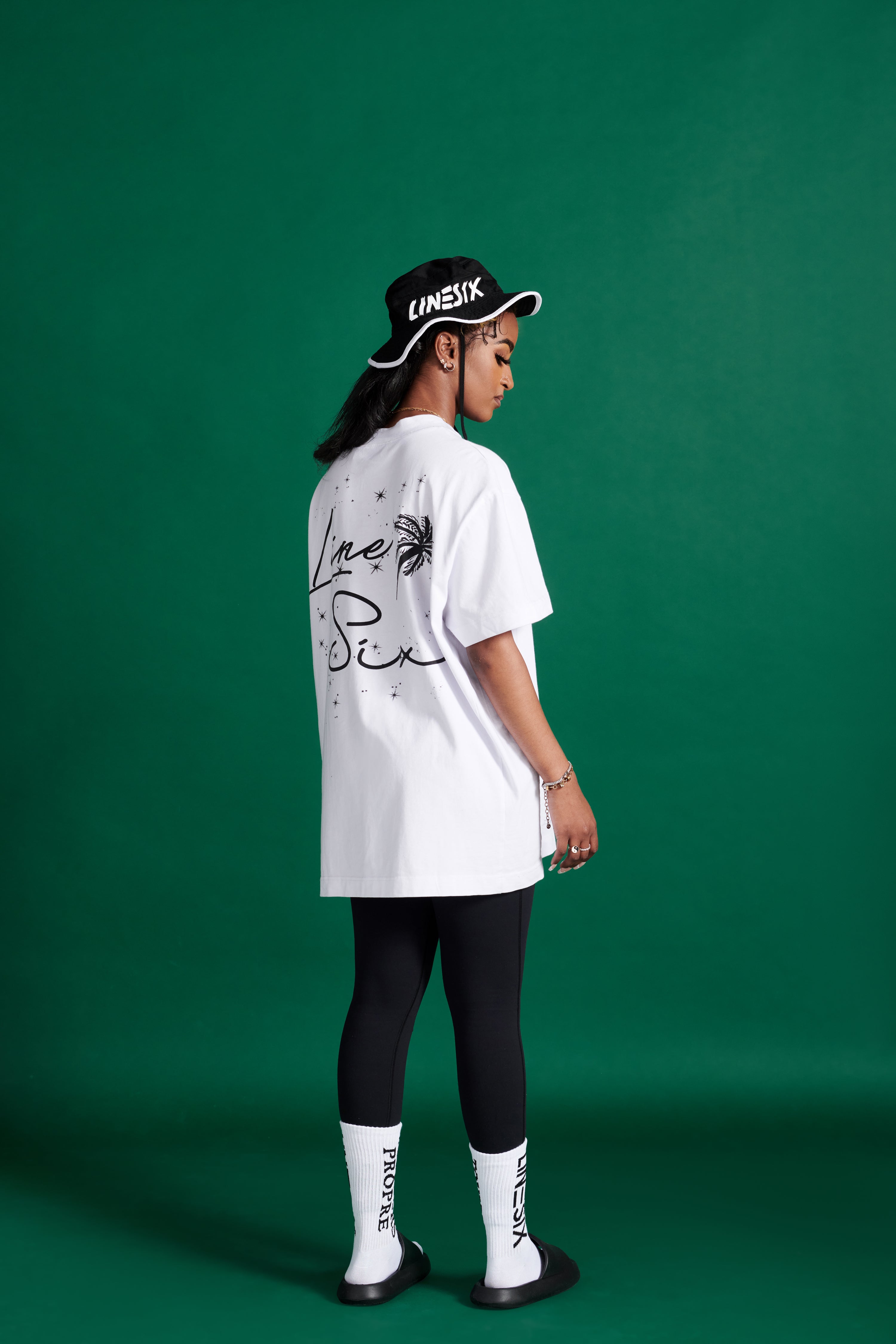 White Stone Wash Palm Space T-Shirt